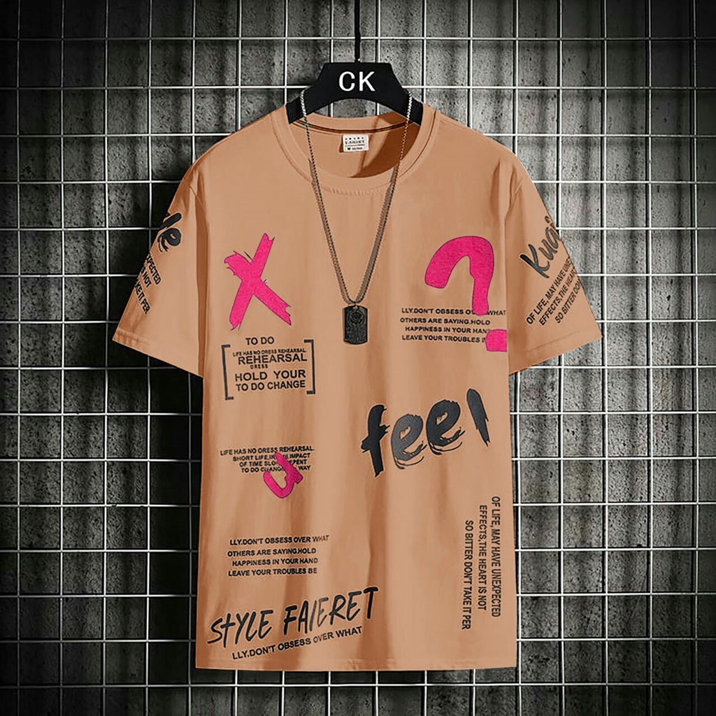 COD-kaos oversize size ML,XL kaos distro t-shirt terlaris baju distro feel 002 -panteloni