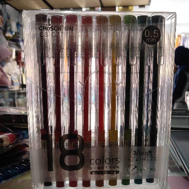 

Pulpen jel 18 warna 0.5 mm