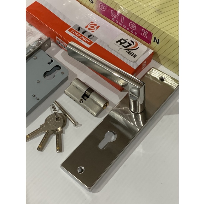 Handle / Gagang Kunci Pintu Kotak Tanggung Stainless Soligen SET