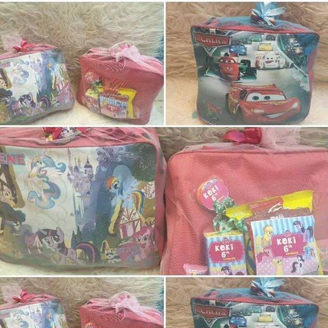 

Souvenir ulang tahun tas selempang n.snack 6mcm label