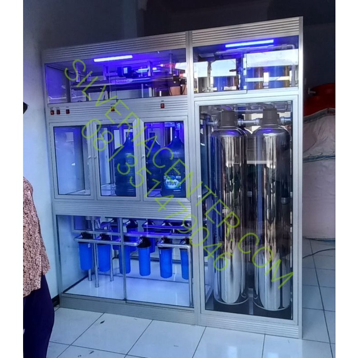 mesin alat depot air minum isi ulang galon 2in1 mineral plus bio 2tabung 2isi 1cuci tanpa tandon ( B