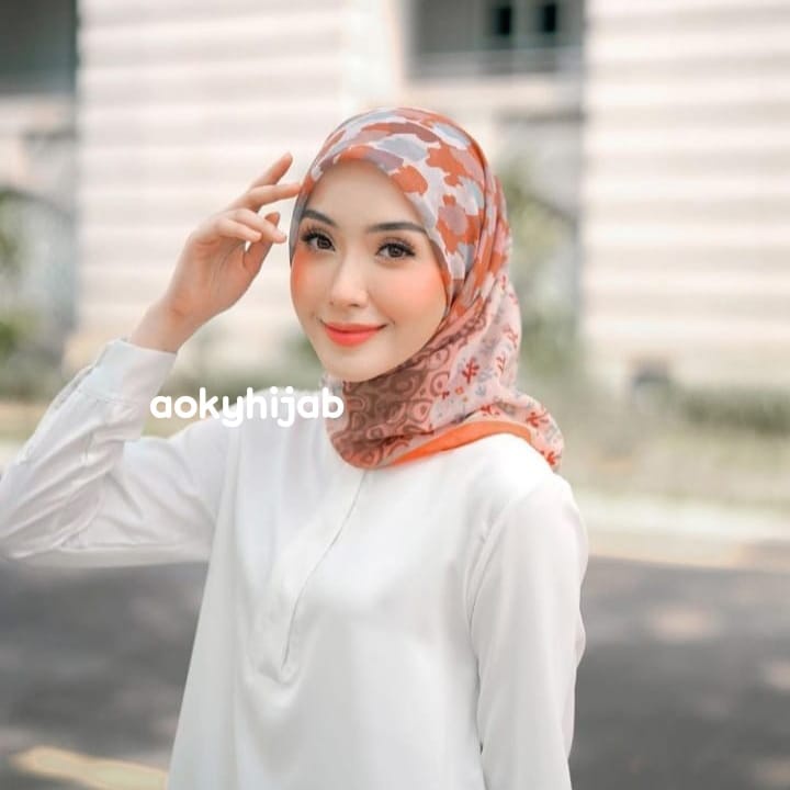 Promo Diskon !! Hijab Voal Segiempat Motif Yoda  series Kerudung Segiempat Motif Jilbab Instan