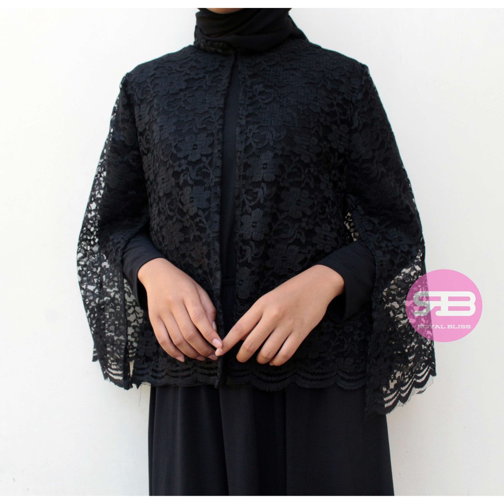 SALE Atasan Cape Brukat Brokat Shanghai Outer Kainara HITAM