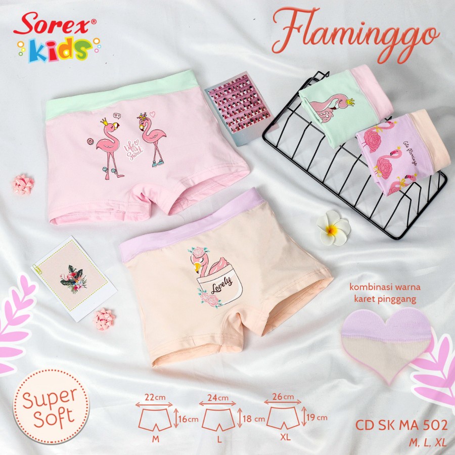 Sorex Boxer Anak Perempuan My Happiness Super Soft SK MA 502 Isi 3Pcs