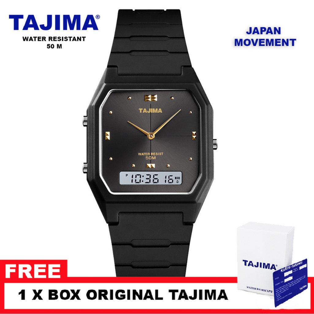 TAJIMA Jam Tangan Pria / Wanita Analog Digital TS9406 Tahan Air 50 Meter Garansi 1 Tahun