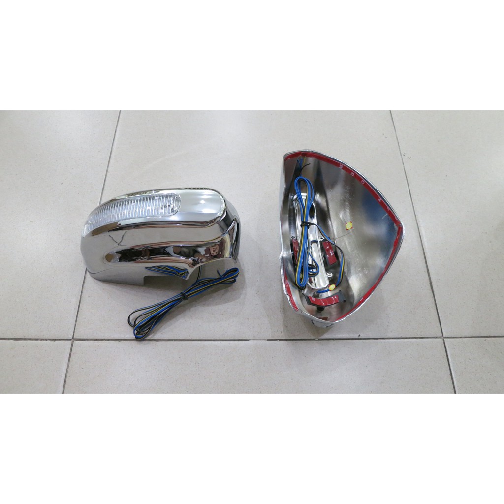 Ornateshop_ Cover Spion Honda Jazz 2004-2007 Tipe Idsi Chrome With Lamp Per Set