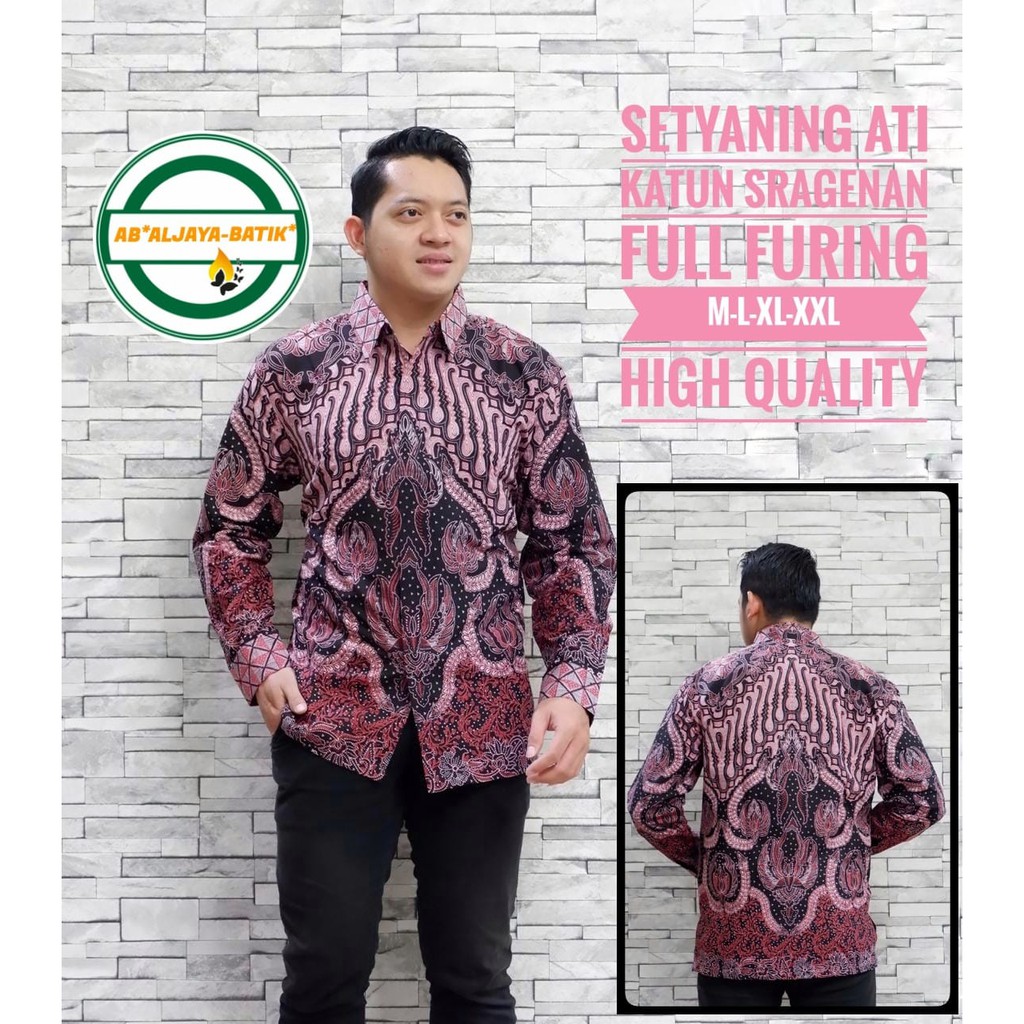 kemeja batik PINK SOF SETYANING ATI PANJANG kemeja batik pria lengan panjang terbaru ORIGINAL