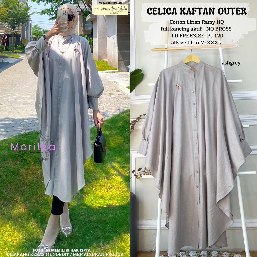 Kaftan Jumbo  Busui Cotton Linen Full Kancing Aktif Original Produk By Moira