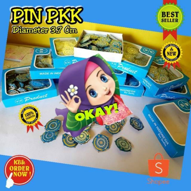 Pin PKK Hijau/Pin PKK Biru kualitas premium harga termurah