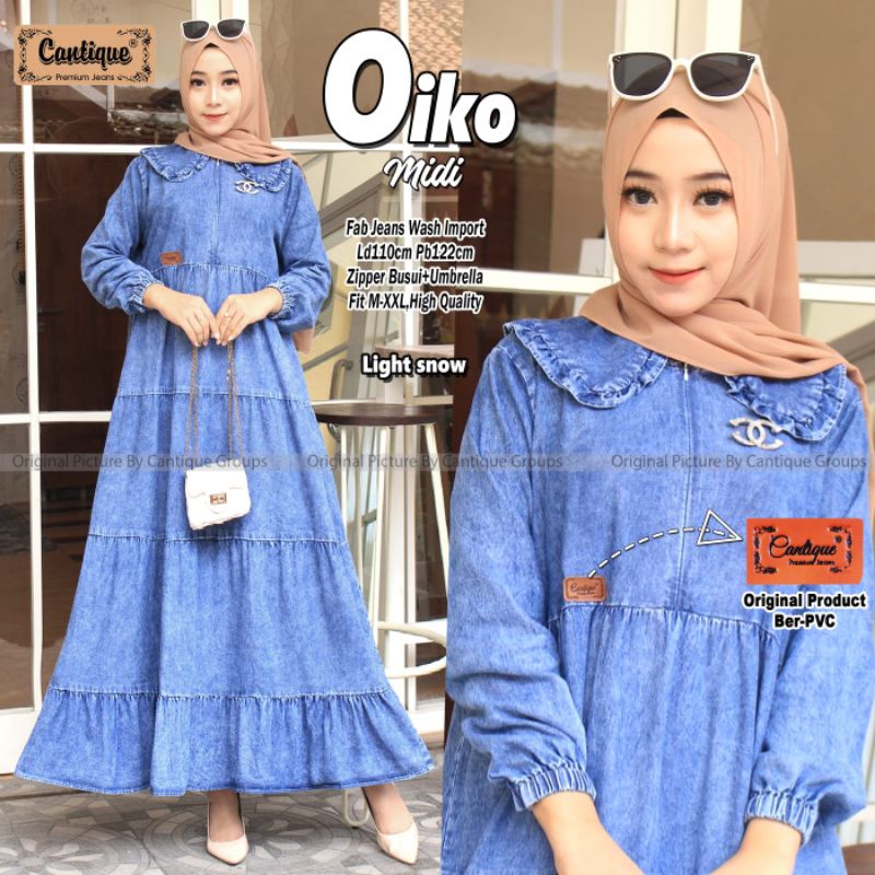 OIKO MIDI BY CANTIQUE (MIDI DRESS JEANS) Dress jeans muslimah rekomeded