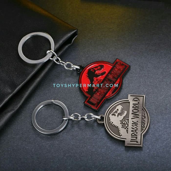 Jurassic Movie Logo Diecast Key Chain Gantungan kunci Keychain