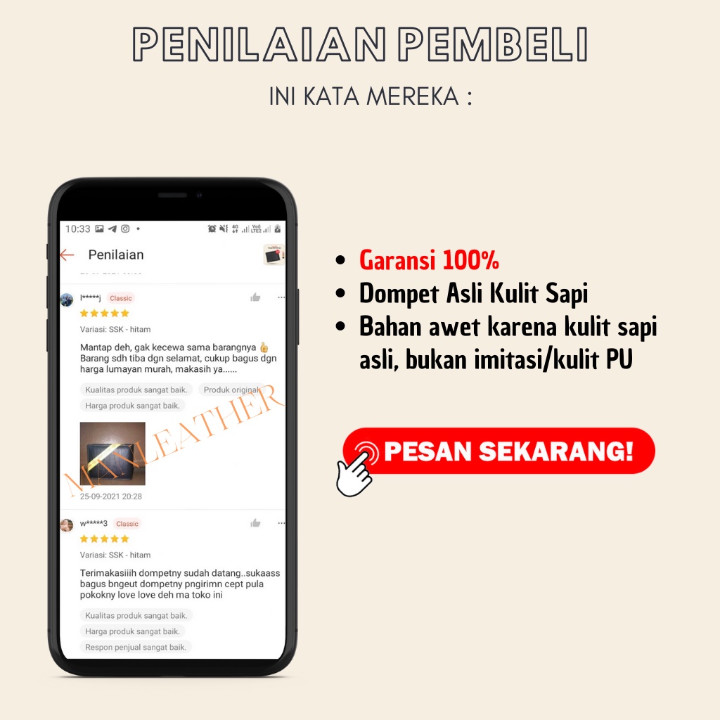 Dompet Pria Cowok Kulit Sapi Asli Premium Uang Cowok Pria Laki Laki Kulit Original Ori Garut-7