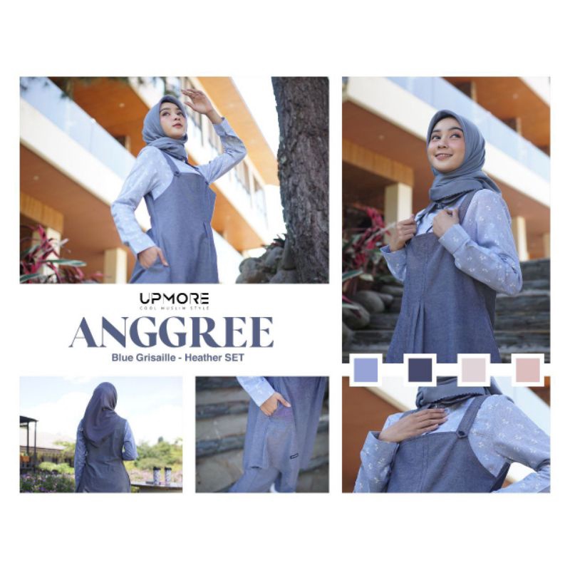 [ COD ] SETELAN KULOT REMAJA / DEWASA UPMORE ANGGREE BLUE GRISAILE - GREY GULL // SETELAN TUNIK KULO