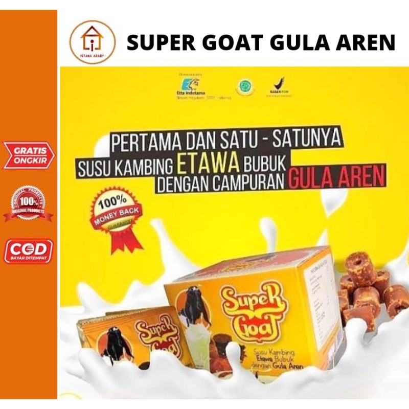 

SUPER GOAT GULA AREN ISI 10 SACHET /SUSU KAMBING GULA AREN/SUSU KAMBING BUBUK /ETAWA BUBUK/MPASI/TERLARIS