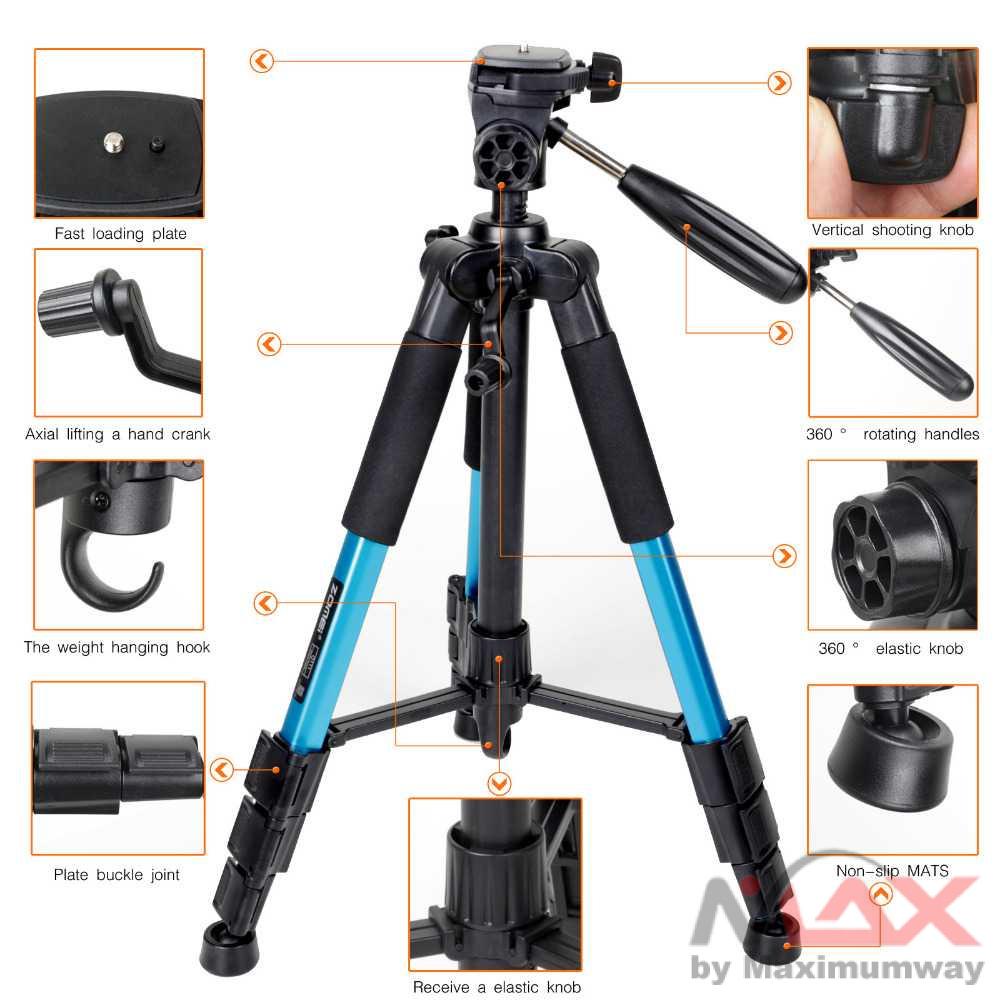 Tripod Profesional Zomei Professional DSLR Tripod &amp; Pan Head - Q111 Warna Biru