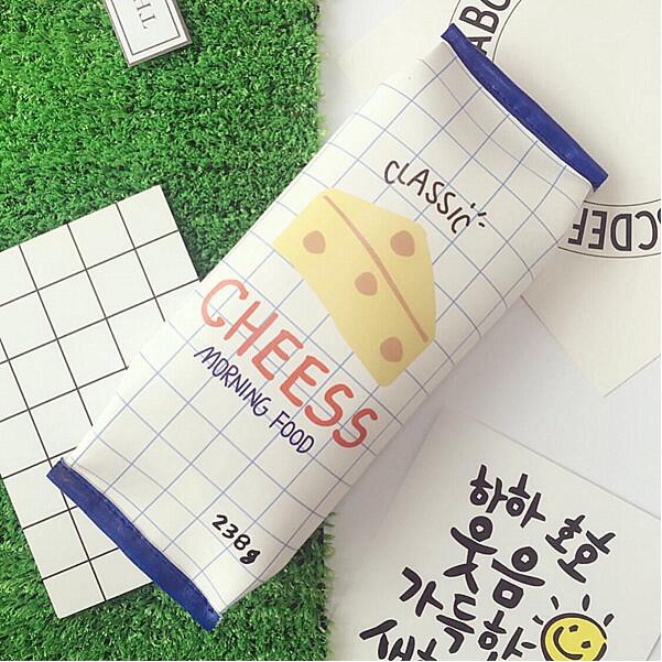OVERFLOWS.ID Tempat Pensil Unik Milk Cookies Kotak Pensil Bungkus Jajan Ciki Snack-Keju - Putih