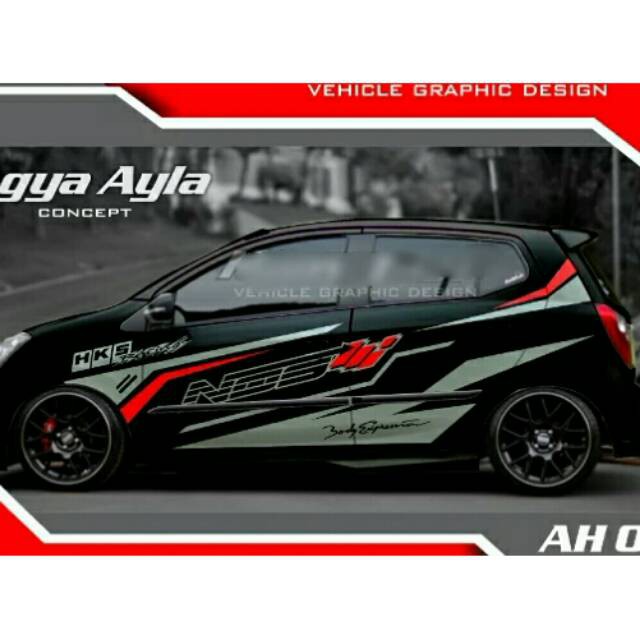sticker cutting racing mobil agya ayla brio jazz dll
