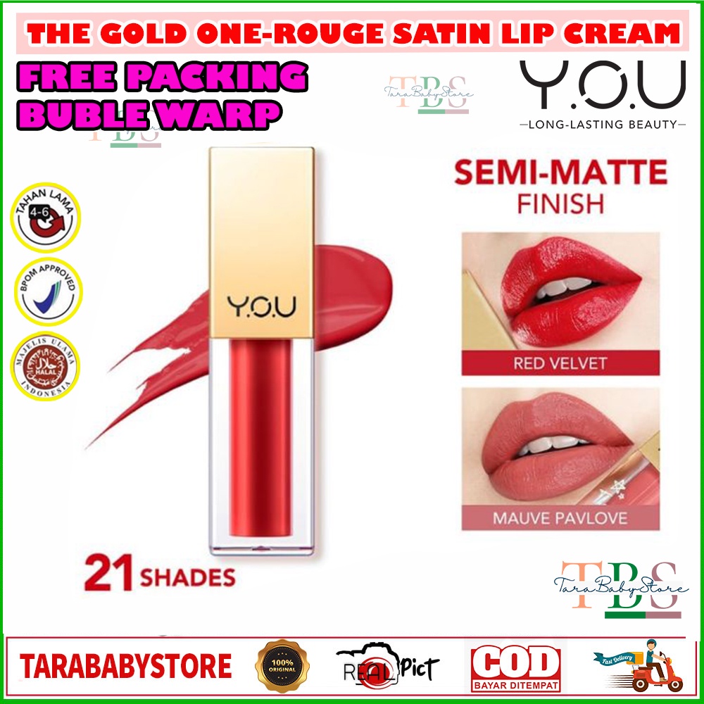 Kosmetik You The Gold One Rouge Satin Lip Cream | Lipcream Lipstik Lipstick