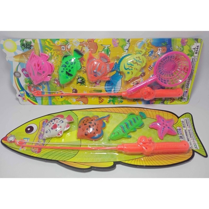 B 544 - Mainan Kail Pancing Isi 4 ikan Happy Fishing Isi  4 pcs B544