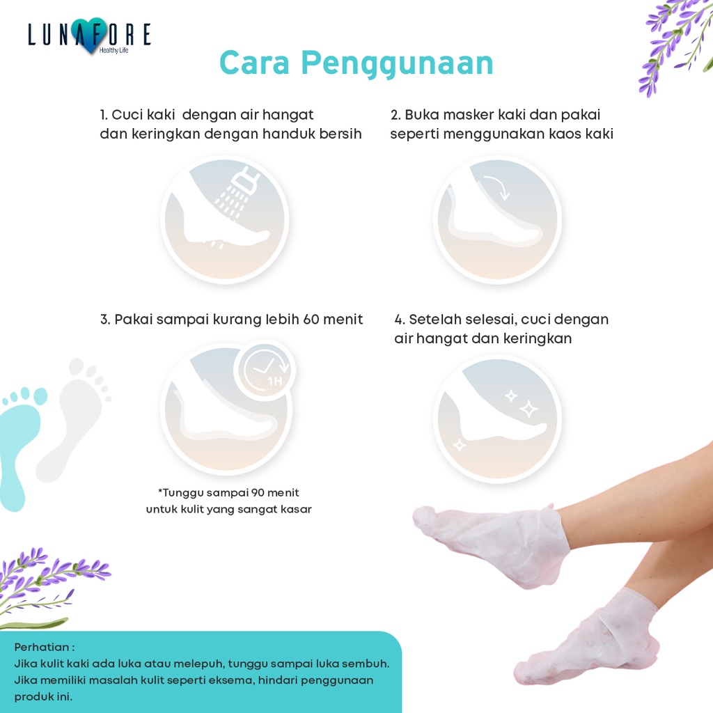 Foot Peeling Mask - Lunafore - Exfoliating - 1 Pasang - Exfoliate - Exfoliator - Masker Kaki