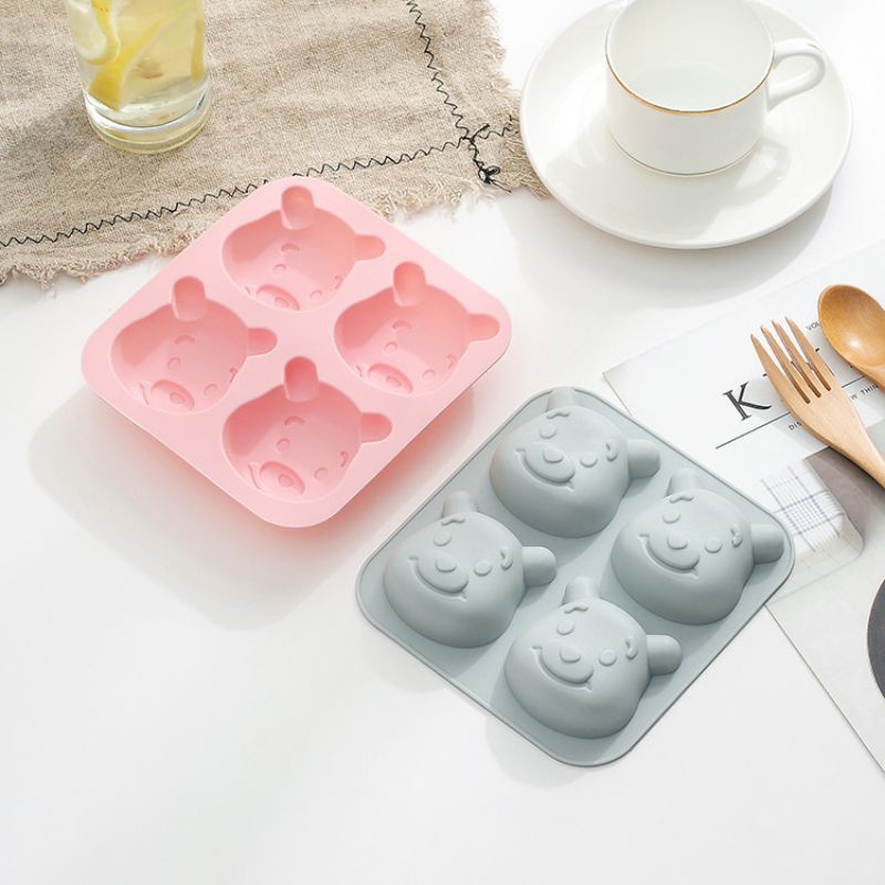 CETAKAN SILICONE PUDING JELLY FONDANT WINNIE THE POOH CETAKAN COKLAT