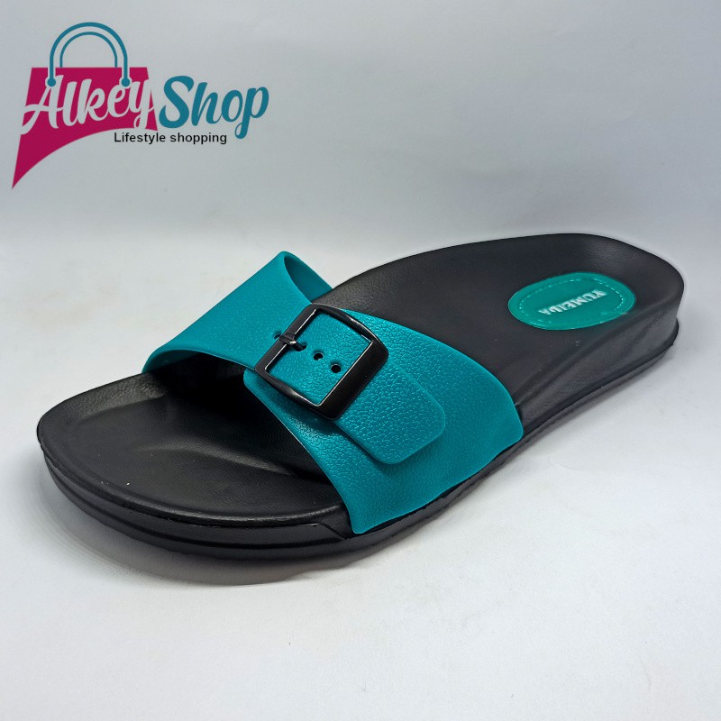 Sandal Selop Karet Wanita Sandal slop Yumeida LD-9061 L - sendal lagi trendy termurah kekinian-Hijau