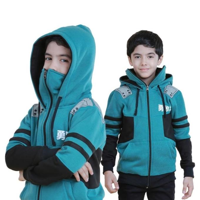 Jaket Sweater Anak Laki Laki Hoodie Green Ninja Umur 4 6 8 10 12 Tahun