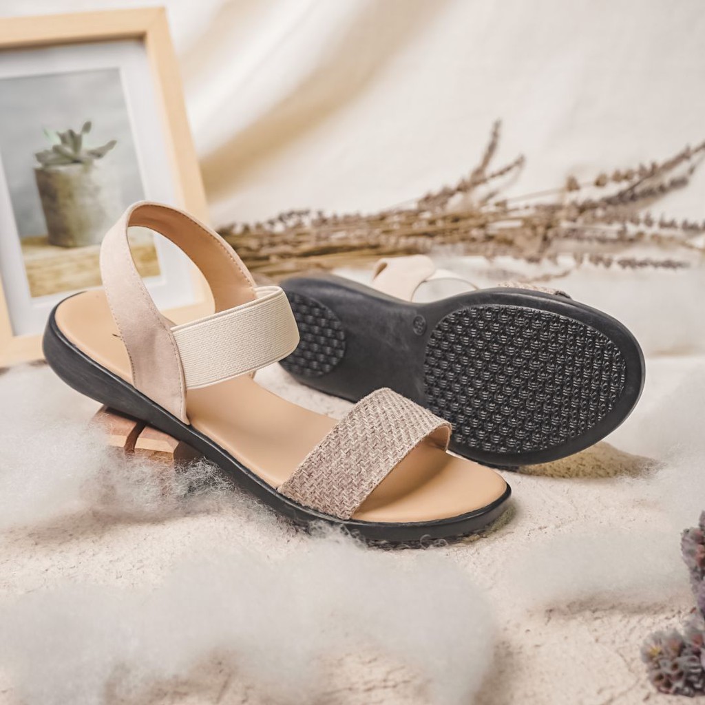 Sara Sara DIANA sepatu Sandal flat tali wanita cantik casual backstrap murah kekinian terbaru