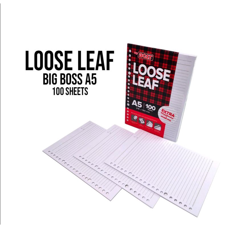 

Loose Leaf Garis A5 - 100lembar / kertas loose leaf / Kertas Loose Leaf BIG BOSS