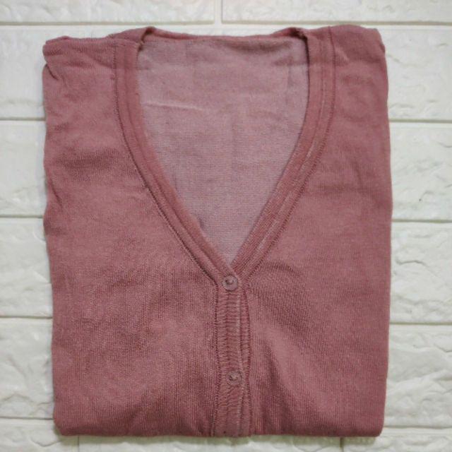 Cardigan Basic | Cardy Rajut | Cardigan rajut / kardigan wanita-Pink dusty