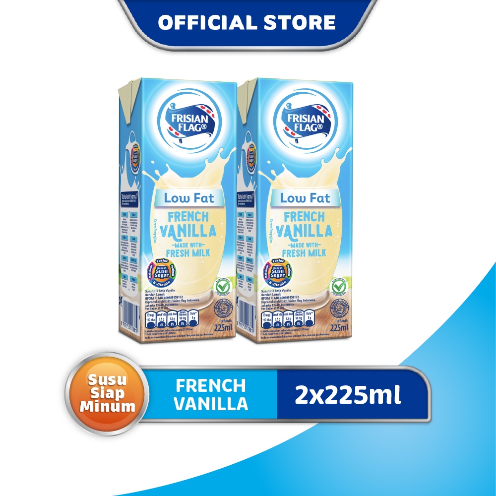 

Frisian Flag Purefarm Low Flat Vanilla 2 x 225 ml