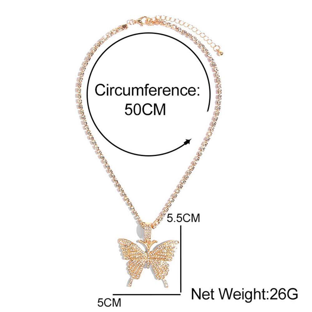 Top Butterfly Necklace Chic Bling Liontin Kupu-Kupu Bib Choker Kupu-Kupu
