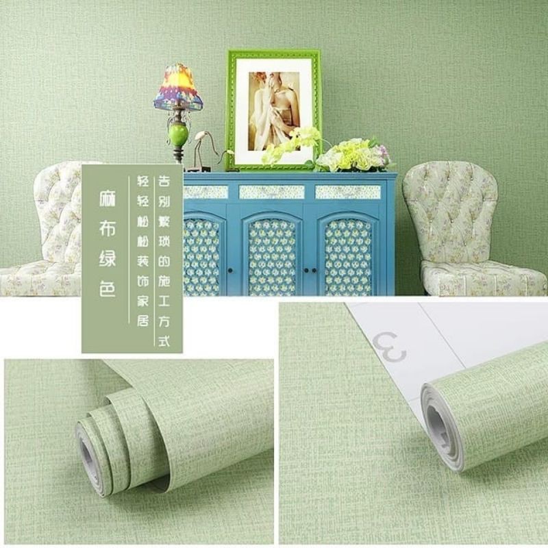 Wallpaper Dinding Polos Kamar tidur 3D Hijau Polos Wallpaper Dinding Polos Kamar tidur 3D Hijau Polos