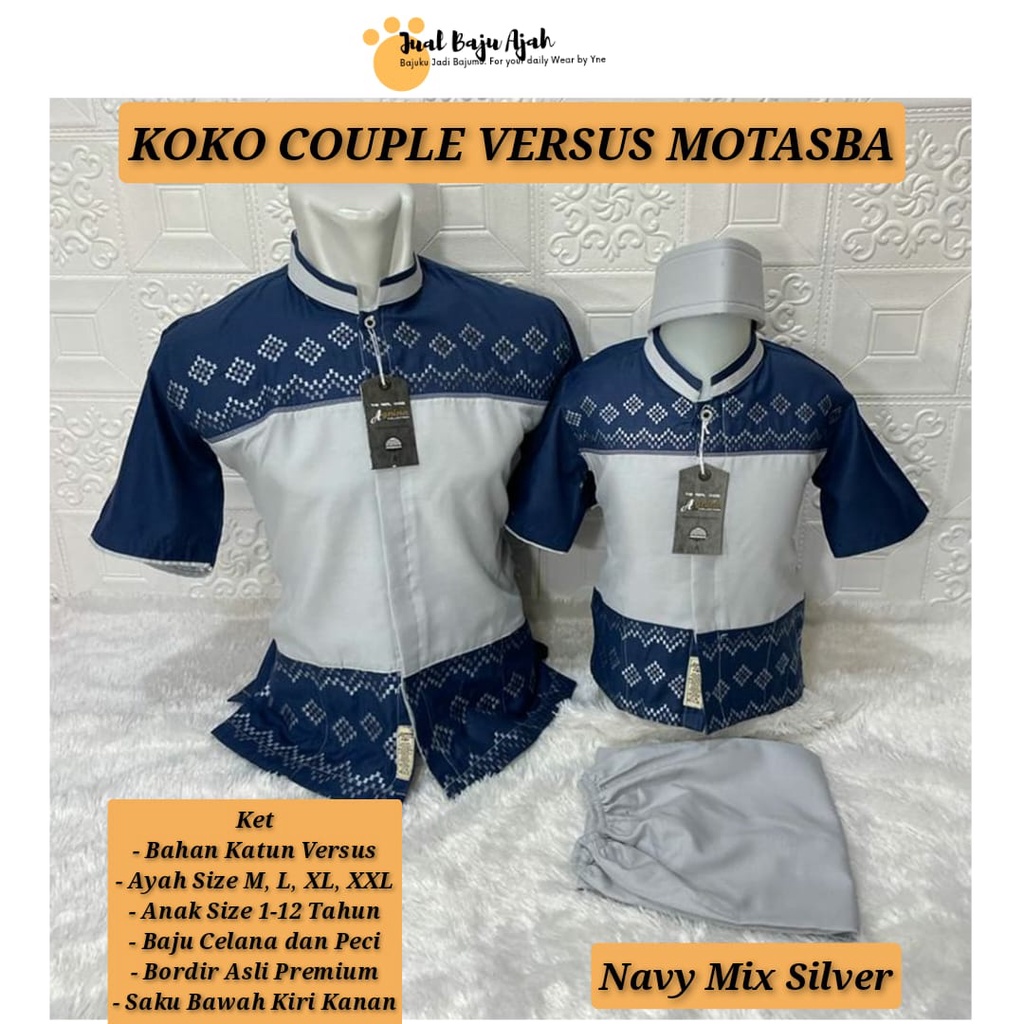 Baju Koko Couple Anak dan Ayah Terbaru / Baju Koko Anak dan Ayah Bahan Katun Versus / Baju Koko Ayah