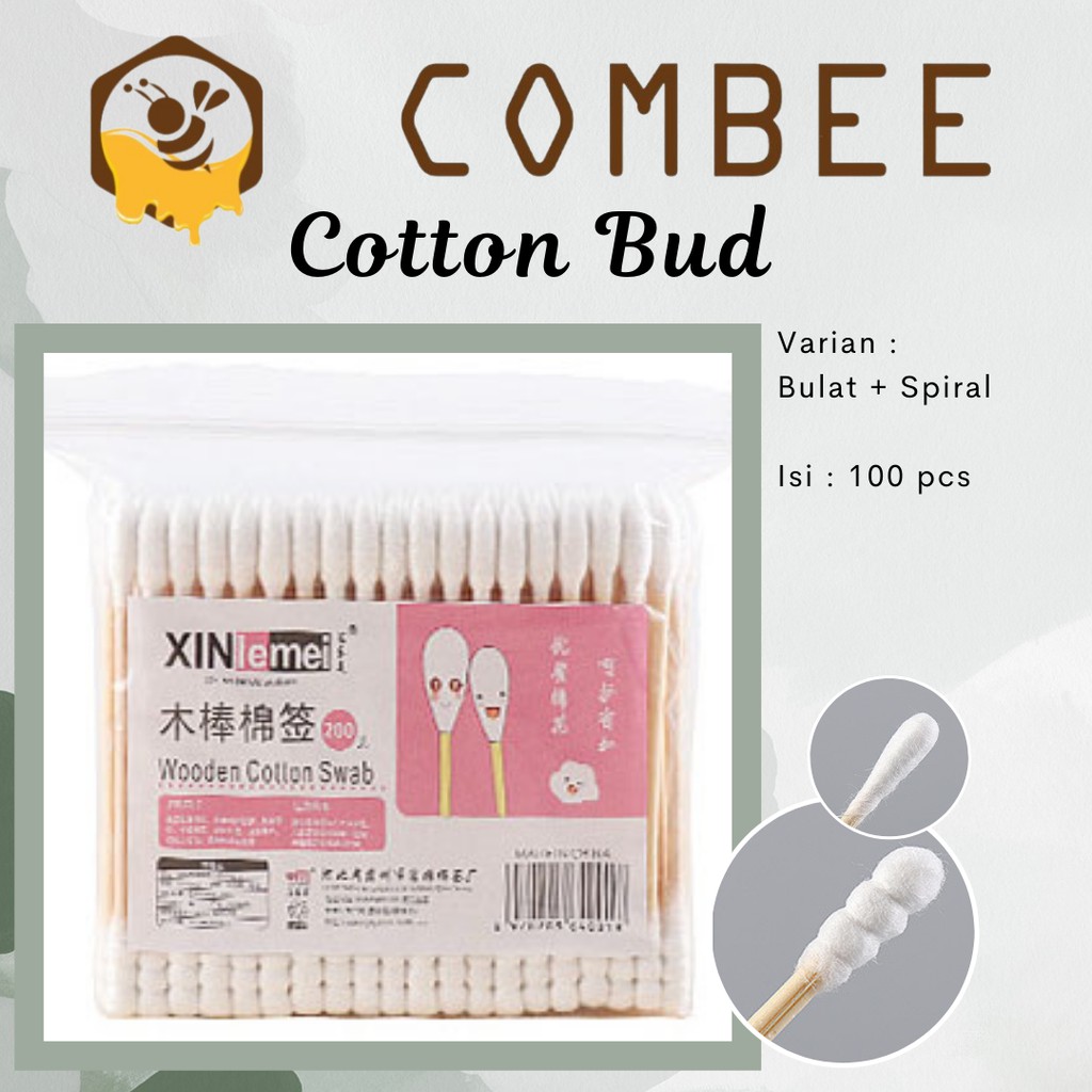 Cotton Bud Bulat / Spiral Batang Bambu / Kertas / Korek Telinga