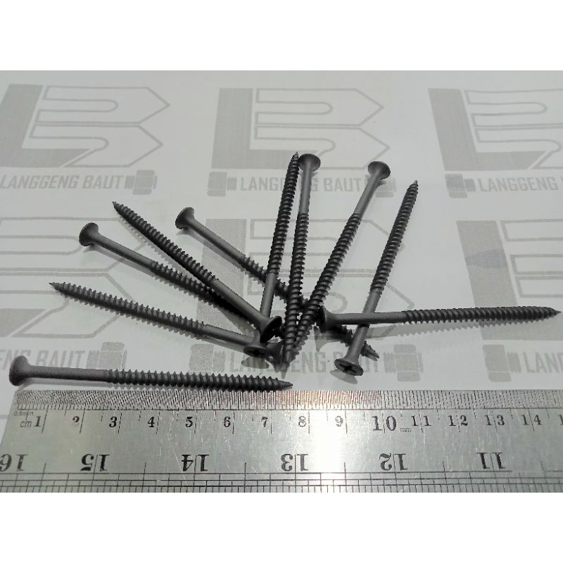 10pcs Skrup Gypsum #8x3 / Baut Gypsum / Drywall Ukuran 8 Panjang 7,5cm