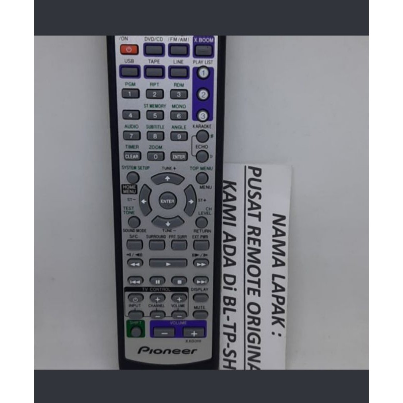 REMOTE REMOT DVD HOME TEATER PIONEER XXD3111 ORIGINAL ASLI