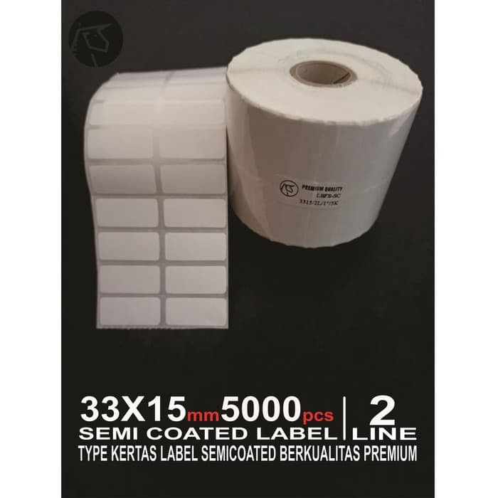 Label Printer Barcode 33X15mm  2Line Semicoated isi 5000pcs