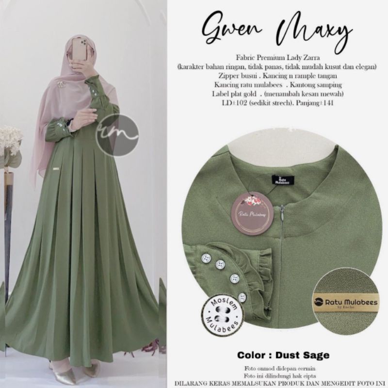 GWEN MAXY ORI BY RATU MULABEES | GAMIS MUSLIMAH LADY ZARA