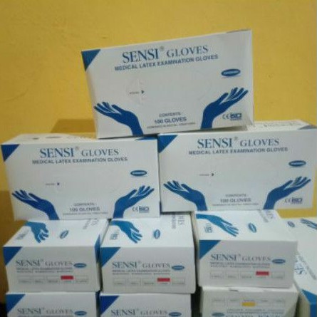 Sarung tangan Sensi perbox 100 pcs Sarung tangan sensi Ukuran S M L perbox 100pcs