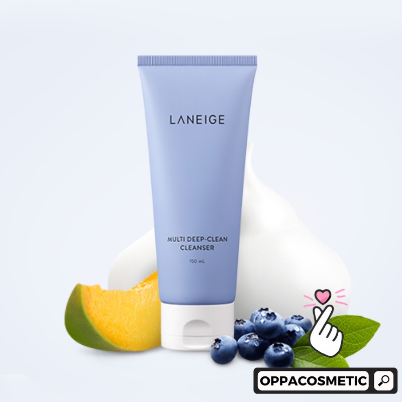 Laneige Multi Deep Clean Cleanser 150ml | Water Bank Blue Hyaluronic Cleansing Foam 150g