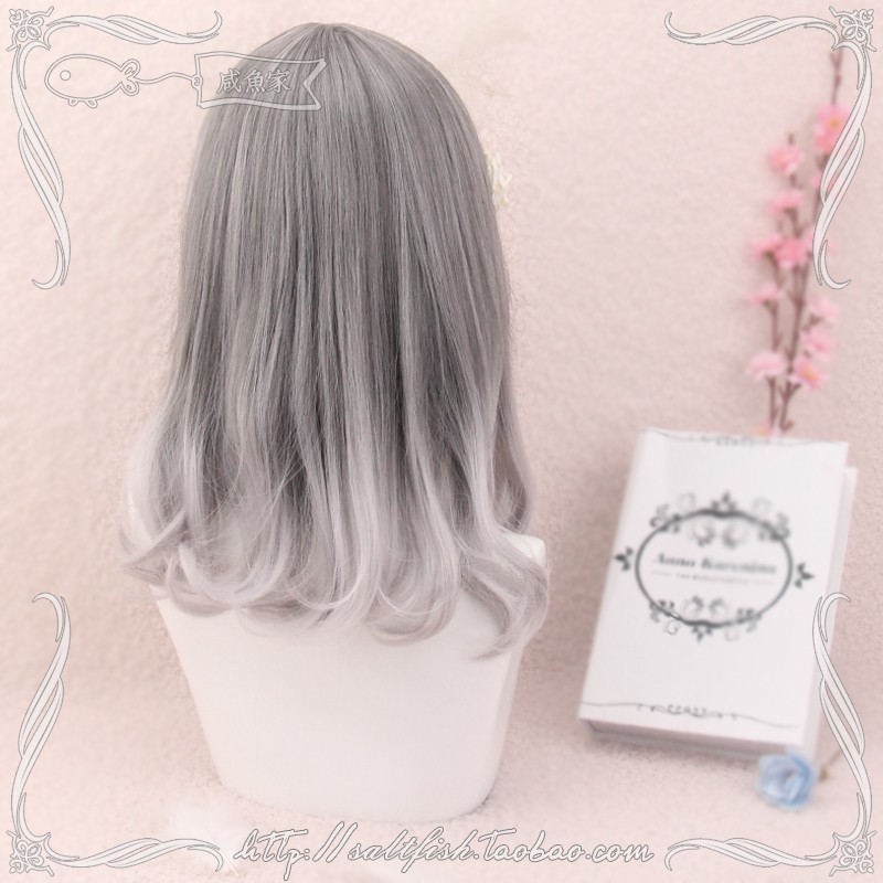 LOL-139 wig rambut palsu daily lolita korea jepang gray abu grey