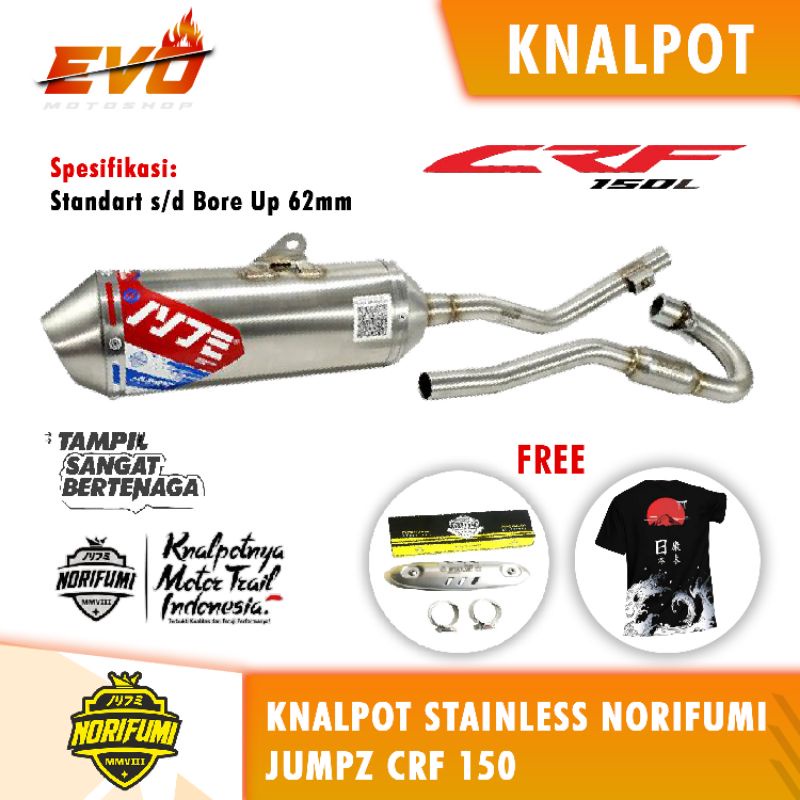 knalpot norifumi crf 150 jumpz stainlese