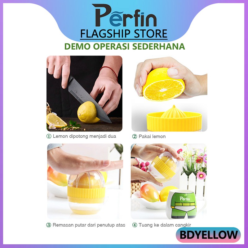 Perfin Blender Mini Alat Dapur Manual Mini Lemon Press Alat Memasak Sehat Juicer 100% Warna Acak