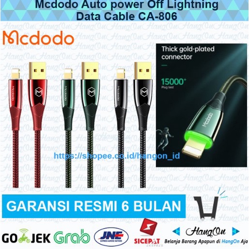 Mcdodo Auto Power Off Lightning Data Cable 1.2M Kabel iphone CA-806