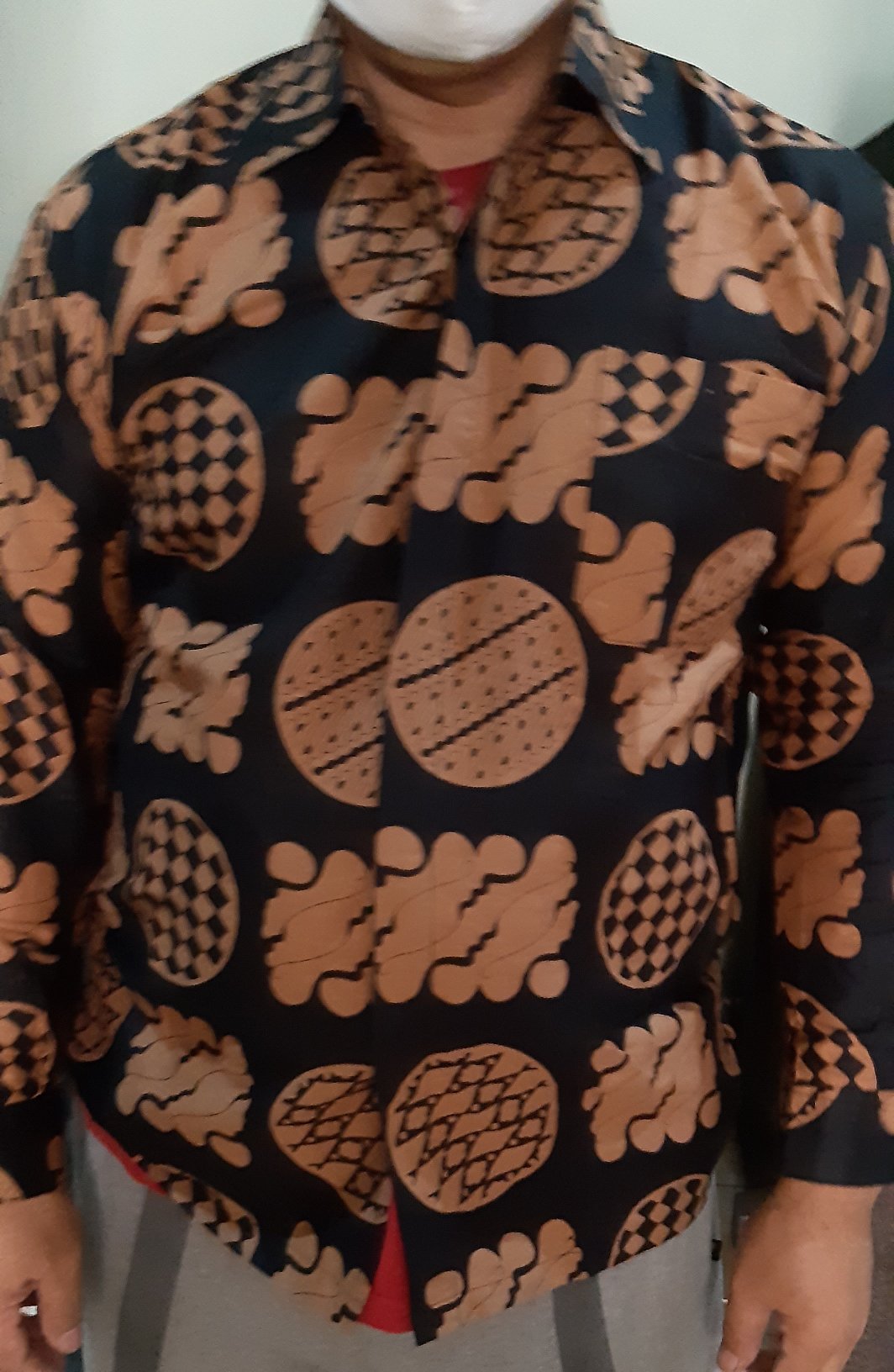 Bswart Batik Hrb026 Kenongo Hem Lawasan Sogan Lengan Panjang Padi Pekalongan M L Xl Batik Pria Murah