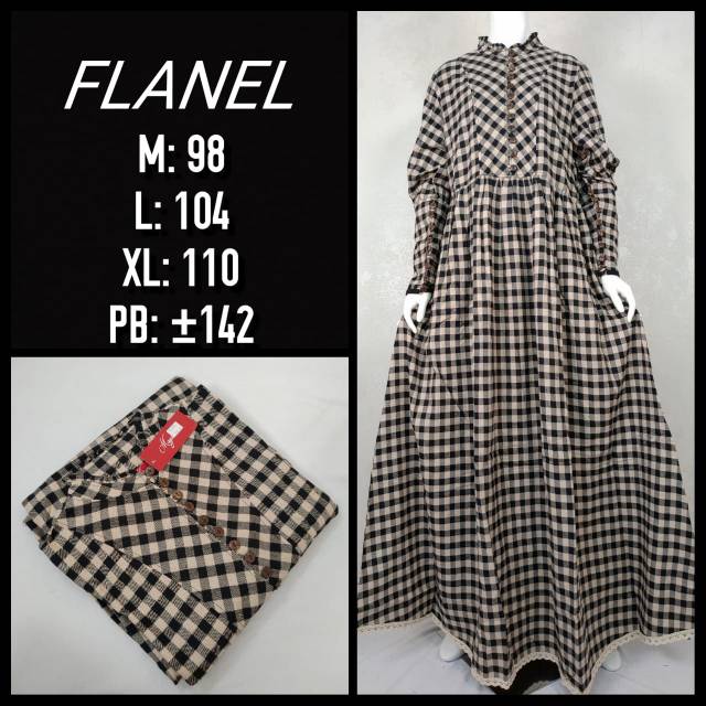 Gamis flanel krah sanhai|Gamis import by asaki