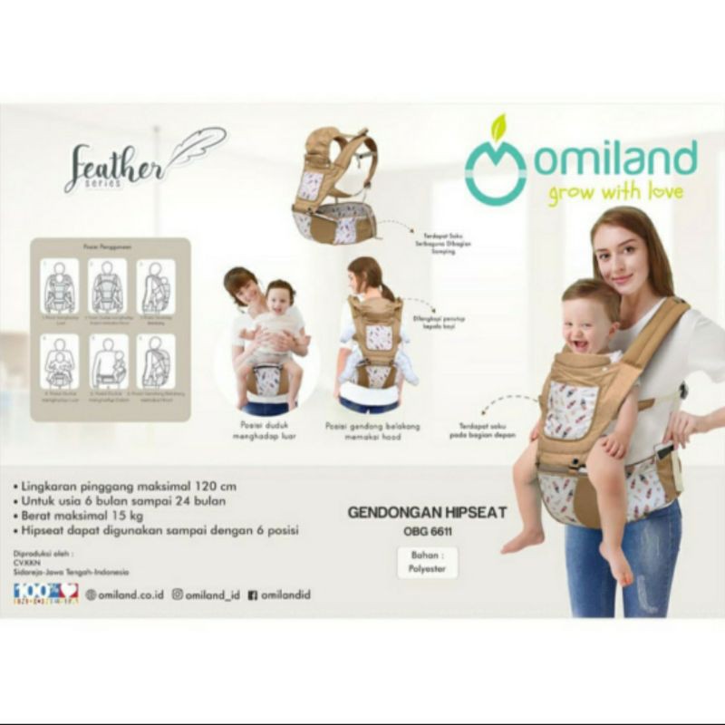 Omiland gendongan hipseat feather series gendongan duduk