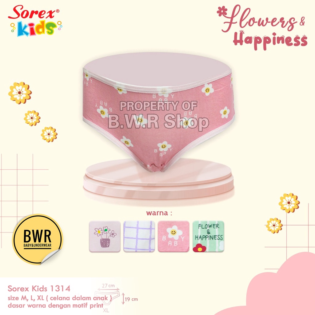 CD Sorex Kids 1314 / Celana Dalam Anak Perempuan Sorex 1314 Motif Lucu Terbaru | Bwr