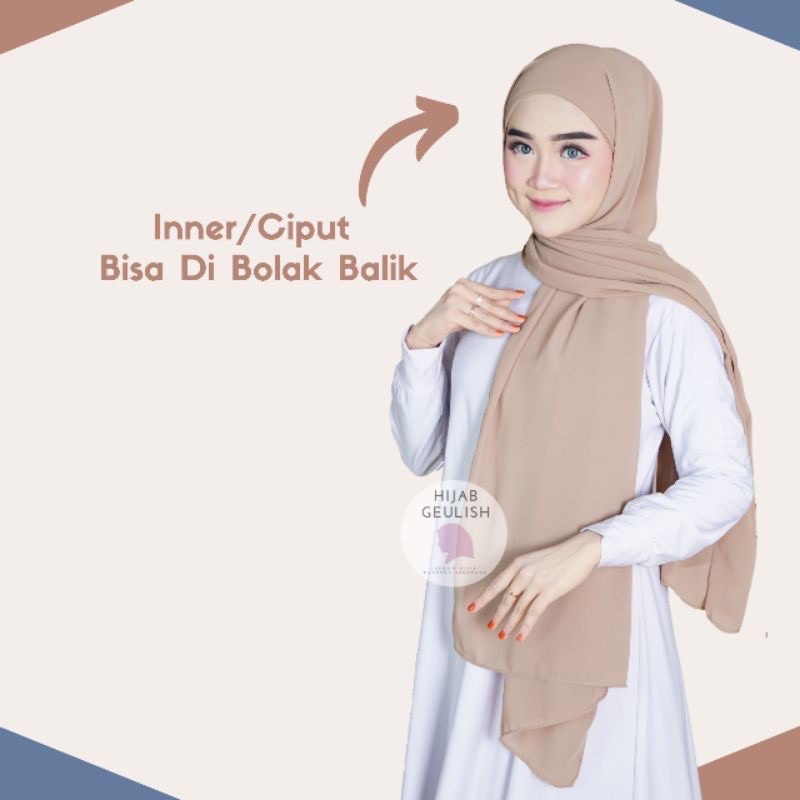 PASHMINA INNER 2IN1 CERUTY BABYDOLL | kerudung hijab instan pasmina malay ceruti babydol